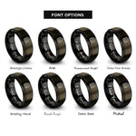 font options for inside engraving on gunmetal & black database cylinder rings