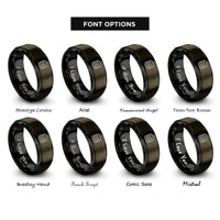 font options for inside engraving on gunmetal & black database cylinder rings