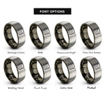 font options for inside engraving on gunmetal & grey database cylinder rings