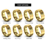 font options for inside engraving on gold dates crescent rings