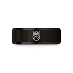 unique presents for her – black tungsten owl wedding band