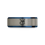 custom rings for kids – black & blue & gray tungsten taurus wedding band