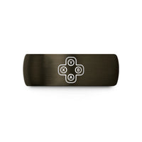 unique presents for daughter – gunmetal & black tungsten abxy button cluster wedding band