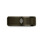 unique holiday presents – gunmetal & rose gold tungsten sage leaf wedding band