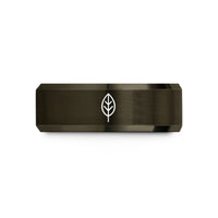 unique holiday presents – gunmetal & rose gold tungsten sage leaf wedding band