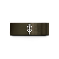 presents for young daughters – gunmetal & rose gold tungsten sage leaf wedding band