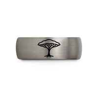 unique presents for daughters – black & silver tungsten acacia canopy wedding band