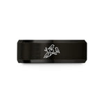 special presents for girls – black & gold tungsten birds heart wedding band