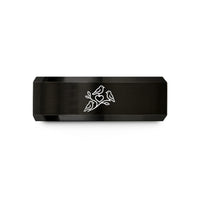 special presents for girls – black & gold tungsten birds heart wedding band