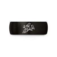 special presents for girls – black & rose gold tungsten birds heart wedding band