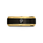 personalized jewelry for her – black & gold tungsten daisy wedding band