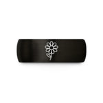 meaningful presents for daughters – black & rose gold tungsten daisy wedding band