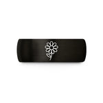 custom rings for women – black tungsten daisy wedding band