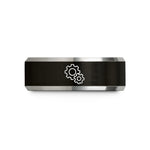 meaningful presents for daughters – black & grey tungsten gears wedding band