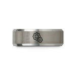 presents for teenage daughter – black & gray tungsten gears wedding band