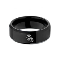unique presents for girls – black tungsten gears wedding band