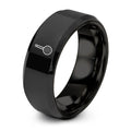 Skimmer – Tungsten Wedding Band, 8 mm, Black Comfort-Fit Unisex