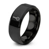 Skimmer – Tungsten Wedding Band, 8 mm, Black Comfort-Fit Unisex