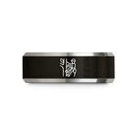 meaningful rings for her – black & gray tungsten arborist climber tree wedding band