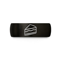 meaningful rings for her – black & gold tungsten cheesecake slice wedding band