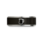 presents ideas for daughters – black & silver tungsten milk frothing pitcher wedding band