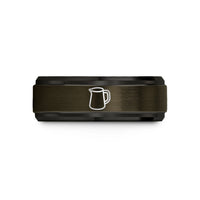 special rings for daughters – gunmetal & black tungsten milk frothing pitcher wedding band