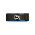 personalized presents for daughter – gunmetal & blue tungsten oscilloscope wedding band