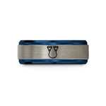 mom to daughter presents – blue & grey tungsten resistance band handles wedding band