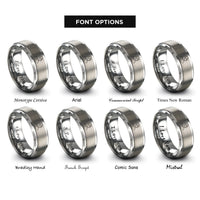 font options for inside engraving on grey daughter heart rings