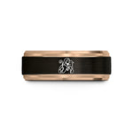 presents for daughter birthday – black & rose gold tungsten good shepherd lamb wedding band