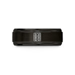 unique presents for women – black tungsten herringbone wedding band