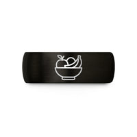 unique rings for women – black & gold tungsten fruit bowl wedding band