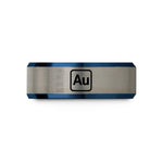 best presents for daughters – blue & silver tungsten gold au wedding band