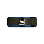 personalized jewelry for her – gunmetal & blue tungsten gold au wedding band