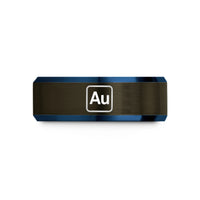 personalized jewelry for her – gunmetal & blue tungsten gold au wedding band