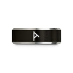 birthday present ideas women – black & gray tungsten nauthiz wedding band