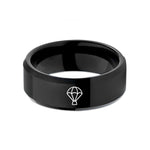 birthday presents for her – black tungsten parachute wedding band