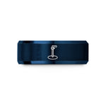 best presents for daughter – blue tungsten ring stand clamp wedding band