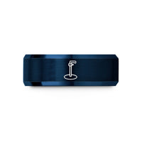 best presents for daughter – blue tungsten ring stand clamp wedding band
