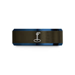 birthday present for daughter – gunmetal & blue tungsten ring stand clamp wedding band