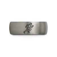 birthday presents for girls – blue & grey tungsten running back sprint wedding band