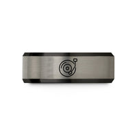unique birthday presents – black & grey tungsten tonearm record wedding band