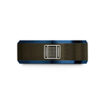 special presents for family – gunmetal & blue tungsten breadboard wedding band