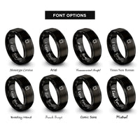 font options for inside engraving on black david candles rings