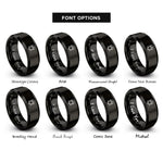 font options for inside engraving on black david candles rings