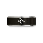 personalized presents for dad – black & gray tungsten iberia wedding band