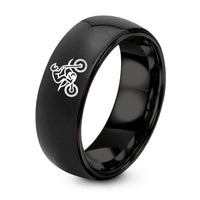 Day Father’s Gift from Daughter – black tungsten motocross jump ring