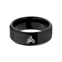 unique presents for him – black tungsten motocross jump wedding band
