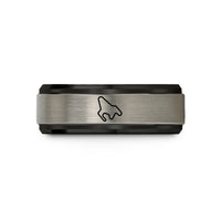 father's day present ideas – black & blue & grey tungsten silverstone circuit wedding band