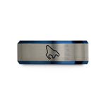 father's day present ideas – black & blue & silver tungsten silverstone circuit wedding band